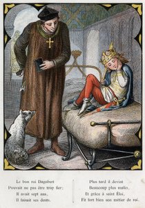Illustration av Lorenz Frolich (1820-1908) för den populära sången "The Good King Dagobert"". Upplaga J. Hetzel. Runt 1880. (Tandvärk) av Lorens Frolich
