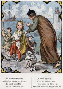 Illustration av Lorenz Frolich (1820-1908) för den populära sången "The Good King Dagobert"". Upplaga J. Hetzel.Omkring 1880.