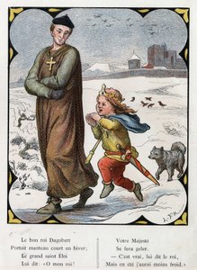 Illustration av Lorenz Frolich (1820-1908) för den populära sången "The Good King Dagobert"". Upplaga J. Hetzel.Omkring 1880. av Lorens Frolich