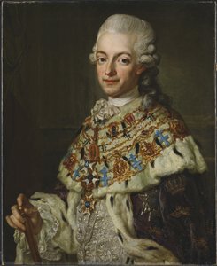 Gustave III de Suede - Porträtt av kung Gustav III av Sverige (1746-1792), av Pasch, Lorenz, den yngre (1733-1805). Olja på duk, ca 1773. Mått: 77x62 cm. Nationalmuseum Stockholm