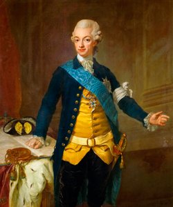 ""Porträtt av kung Gustav III av Sverige (1771-1792)"" (Porträtt av Gustav III av Sverige) Målning av Lorenz II Pasch (1733-1805)
