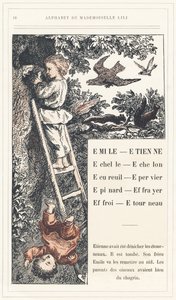 Emile, Etienne, Echelle, Echelon, Squirrel, Sparrow, Epinard, Scarer, Farry, Stourneau, sidan 18 - Alfabetet av Mademoiselle Lili, av L. Froelich och av en pappa (Hetzel själv). Bibliotheque  Magasin d
