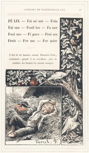 Felix, Lay, Hay, Pheasant, Leaves, Faner, Weasels, Figs, Strawberries, Fruit, Farm, Farmer, sidan 19 - Alfabetet av Mademoiselle Lili, av L. Froelich och av en far (Hetzel själv). Bibliotheque  Magasin d