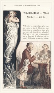 Wilhelmine, Whist, Wiskey, Willis, sidan 36 - Mademoiselle Lilis alfabet, av L. Froelich och av en far (Hetzel själv). Bibliotheque  Magasin d