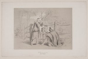 I Kongsgården, pag. 65, illustration till Christian Winthers "Flight of the Deer" av Lorenz Frølich