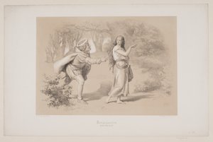 Kongsgården, pag. 69, illustration till Christian Winthers "Flight of the Deer" av Lorenz Frølich