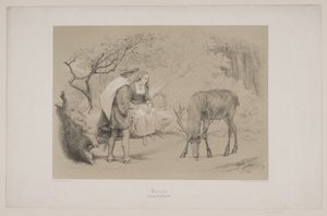 Korset, sid. 299, illustration till Christian Winthers "Flight of the Deer" av Lorenz Frølich