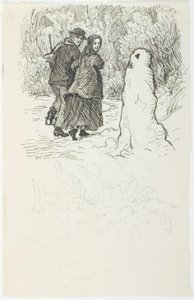 Utkast till illustration för The Snowman av Lorenz Frølich
