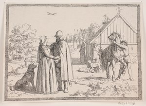 Illustration till Adam Oehlenschlägers dikt ”De två kyrktornen” av Lorenz Frølich