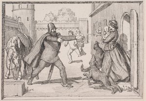 Illustration till Adam Oehlenschlägers dikt ”De två kyrktornen” av Lorenz Frølich