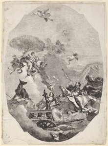 Mars triumf av Lorenzo Baldissera Tiepolo after Giovanni Battista Tiepolo