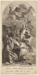 Visionen av Saint Anne av Lorenzo Baldissera Tiepolo after Giovanni Battista Tiepolo