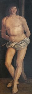 St Sebastian, post 1490 (tempera på duk) av Lorenzo Costa