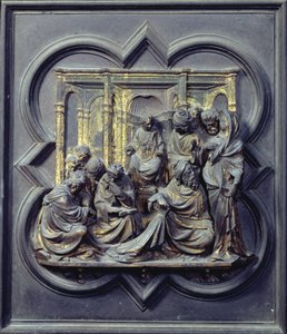 Christ Amongst the Doctors, fjärde panelen av North Doors of the Baptistery of San Giovanni, 1403-24 (brons)