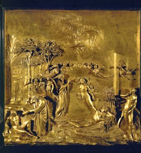 Adams skapelse, Evas skapelse ur Adams revben, fördrivningen ur paradiset (brons) av Lorenzo Ghiberti