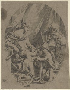 Maria med Kristusbarnet, den unge Johannes Döparen och Elisabet av Lorenzo Loli