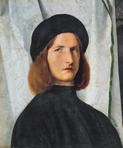 Porträtt av ung man med lampa, 1508 av Lorenzo Lotto