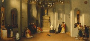 Sankta Lucias kallelse, första panel av predella av Saint Lucias altartavla eller Sankta Lucia före domare av Lorenzo Lotto (1480 ca- 1556), olja på panel, 32x69 cm av Lorenzo Lotto