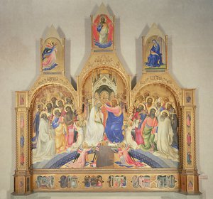 Jungfruns kröning, 1414 (tempera på trä, guldbakgrund)