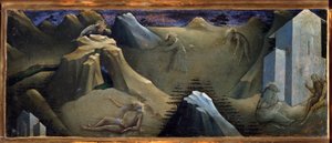 Avsnitt av The Life of St Onofrio eller Onuphrius Painting av Lorenzo Monaco (1370-1423)