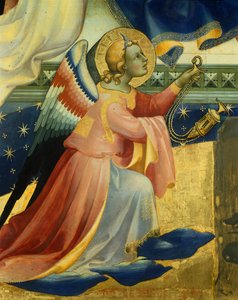 Knäängel, detalj från centralpanelen av Coronation of Virgin av Lorenzo Monaco (cirka 1370-1425), tempera och guld på panel, 506x447, 5 cm av Lorenzo Monaco