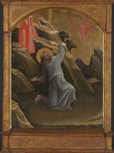 Saint Francis tar emot Stigmata Stigmatiseringen av den helige Franciskus av Assisi av Lorenzo Monaco