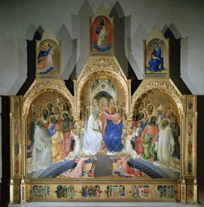 Jungfruns kröning - Tempera på trä av Lorenzo Monaco