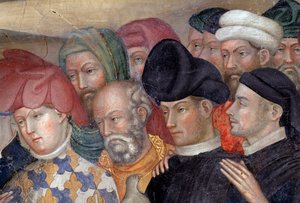 Johannes döparen som döper Jesus, detalj (fresko av Lorenzo Salimbeni