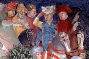 Förutsagan av Johannes Baptist till folkmassorna, detalj (Fresco av Lorenzo Salimbeni