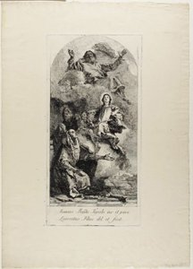 Saint Anne och Saint Joachim erbjuder Jungfru Maria som ett barn till den evige fadern av Lorenzo Tiepolo
