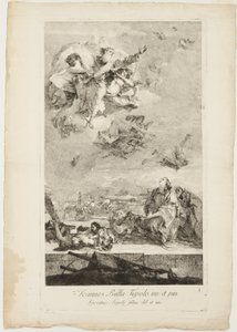 Saint Thecla ber för slutet av pesten i staden Este av Lorenzo Tiepolo