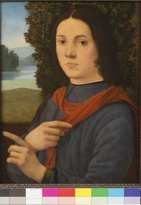 Porträtt av en ung man, 1490-99 av Lorenzo di Credi