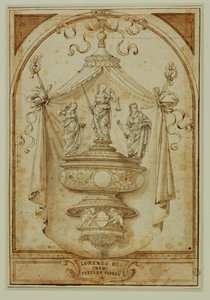 Studie för ett begravningsmonument ... av Lorenzo di Credi