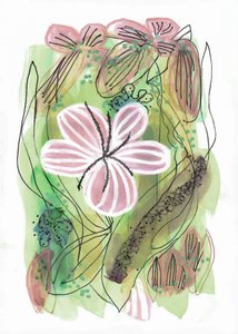 Abstrakt rosa blommönster av Lori Ann Folz