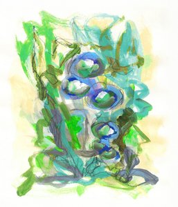 Gröna och blå blommor av Lori Ann Folz