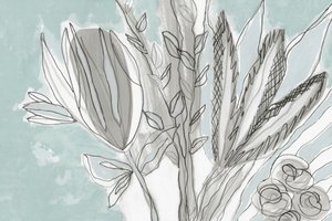 Mjuk botanisk abstrakt stil av Lori Ann Folz