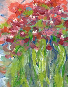 Livfull abstrakt blomsterkonst av Lori Ann Folz