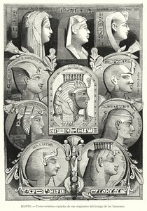 Forntida egyptiska porträtthuvuden (litho) av Lothar Michael Burger