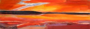 Phoenix Rising, 2014, olja och schellack på gessopanel