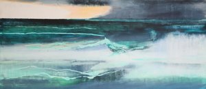 Seascape, (olja och shellack på gesso)