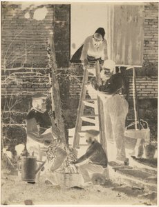 Sorterare av bönor,ca. 1857 (foto) av Louis-Adolphe Baron Humbert de Molard