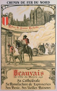 Beauvais - medeltidens stad (färg litho) av Louis Antoine Manceaux