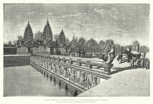Östra ingången till Khmer-templet av Preah Khan, Angkor, Kambodja (gravyr) av Louis (after) Delaporte