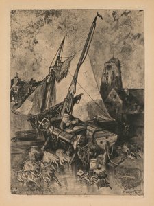 Fiskebåtar, Normandie Environ de Caen, ca. 1862-1864.