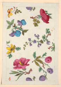 Blommönster för tryckt textil