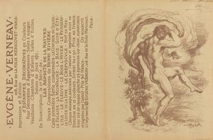 Dansande naken och reklam för Eugène Verneaus dekorativa tryck [verso], 1897. av Louis Anquetin