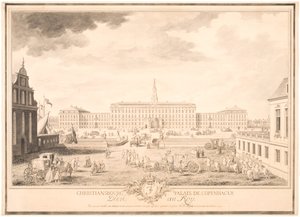 Christiansborgs slott i Köpenhamn av Louis Auguste Le Clerc
