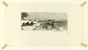 Bercy Wharf, plansch två från Le Long de la Seine et des Boulevards av Louis Auguste Lepère