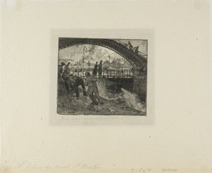 Slussen i Canal Saint-Martin av Louis Auguste Lepère