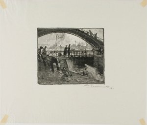 Slussen i Canal Saint-Martin av Louis Auguste Lepère